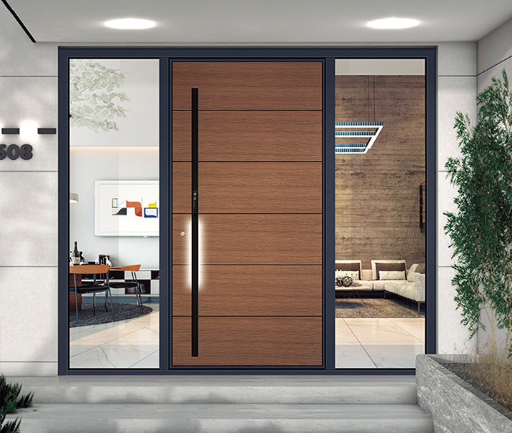 Luxury residence entrance with DERCHI entry door
