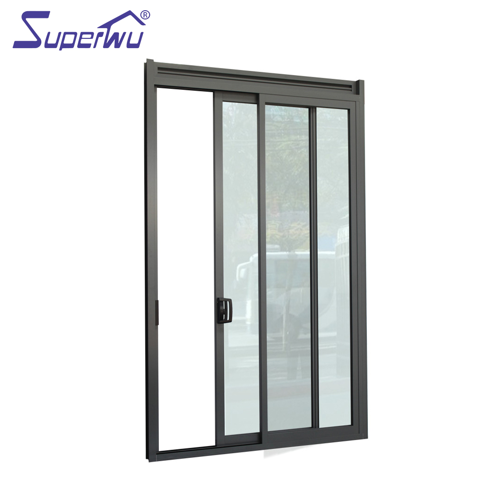 SUPERWU NFRC Standard Modern Architectural Design Aluminium Sliding Doors Double Glazed With Louver
