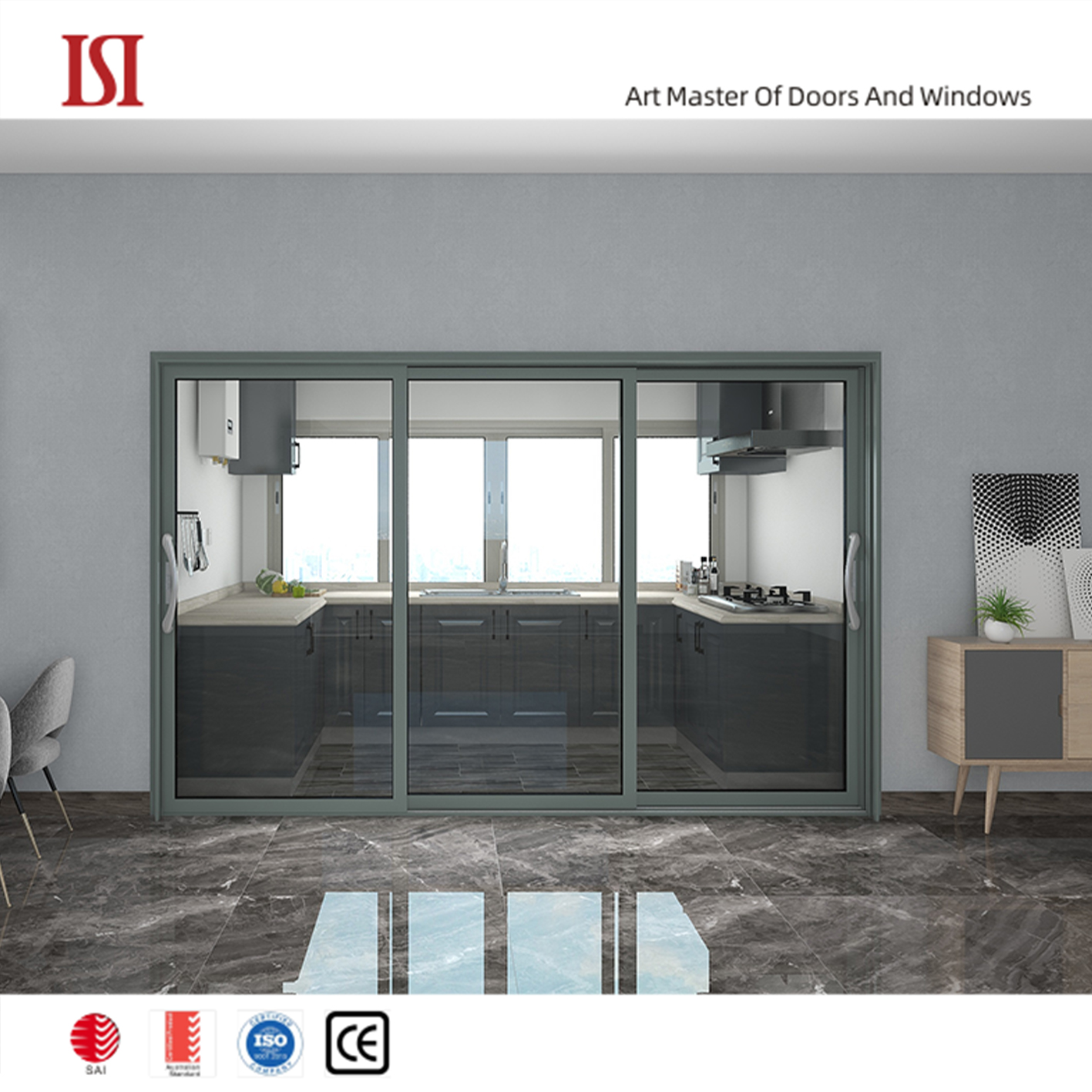 Top Brand Customized Aluminum Sliding Glass Doors Double Glazed Tempered Glass Energy Efficient Modern Design For Bedroom Use