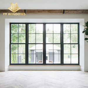 Double Tempered Glazing Aluminum French Casement Windows