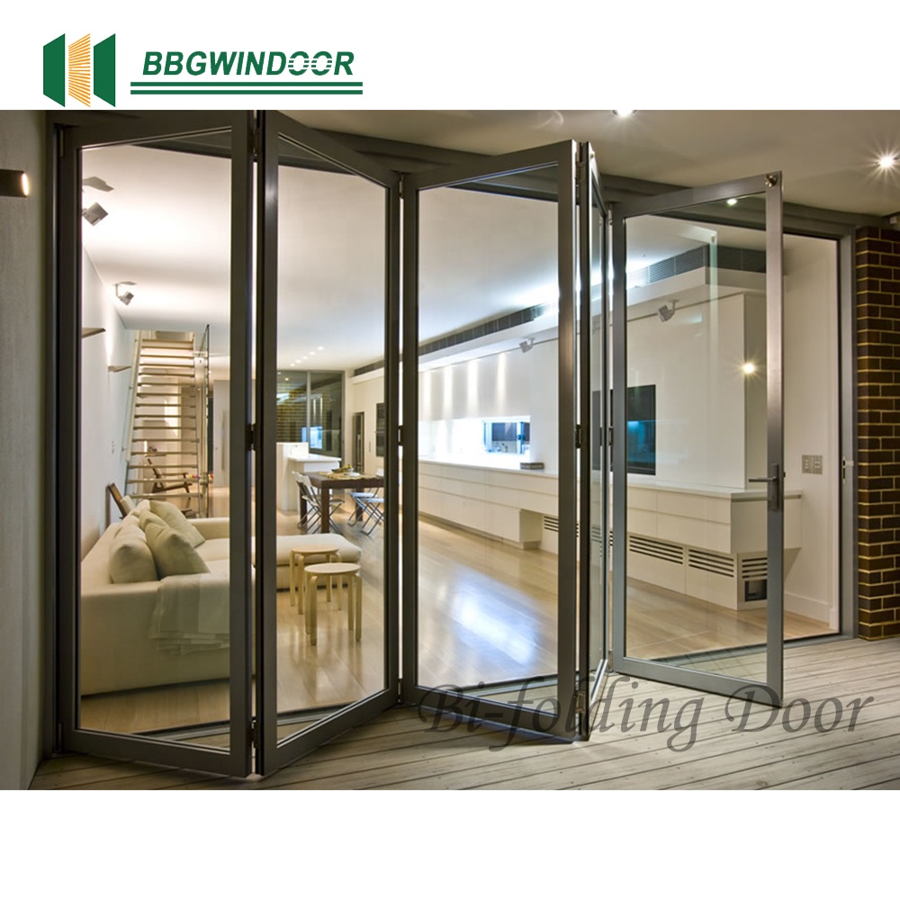 Lukliving Modern Aluminum Alloy Waterproof Folding Door for Kitchen Cabinet with Tempered Glass and Customizable Size