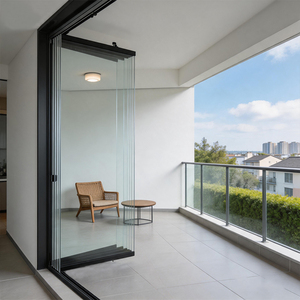 Balcony Sliding Partition External Frameless Glass Folding Door