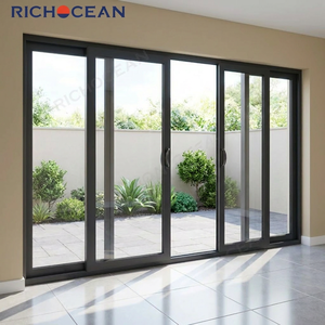 Hurricane Impact Black Aluminum Patio Sliding Doors