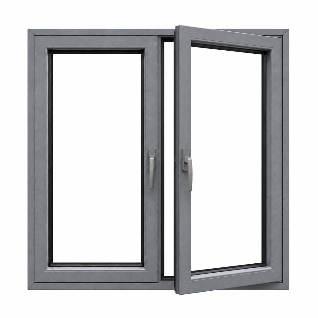Aluminum Customized Double Glazed Anti-Theft Modern Simple Design Narrow Frame Swing Balcony Window Casement House Windows