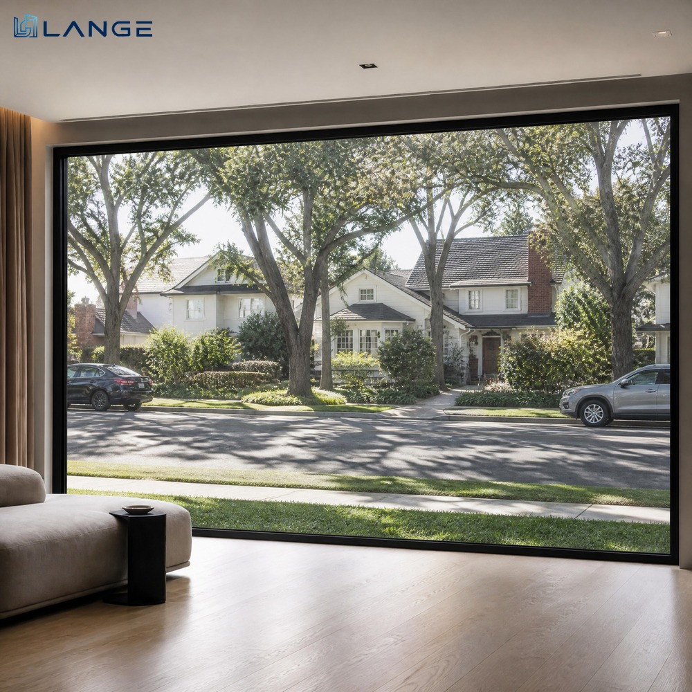 LANGE Hurricane Impact Fixed Window Aluminum Alloy Triple Glass Storm Proof Heat Insulation for Coastal Villa House