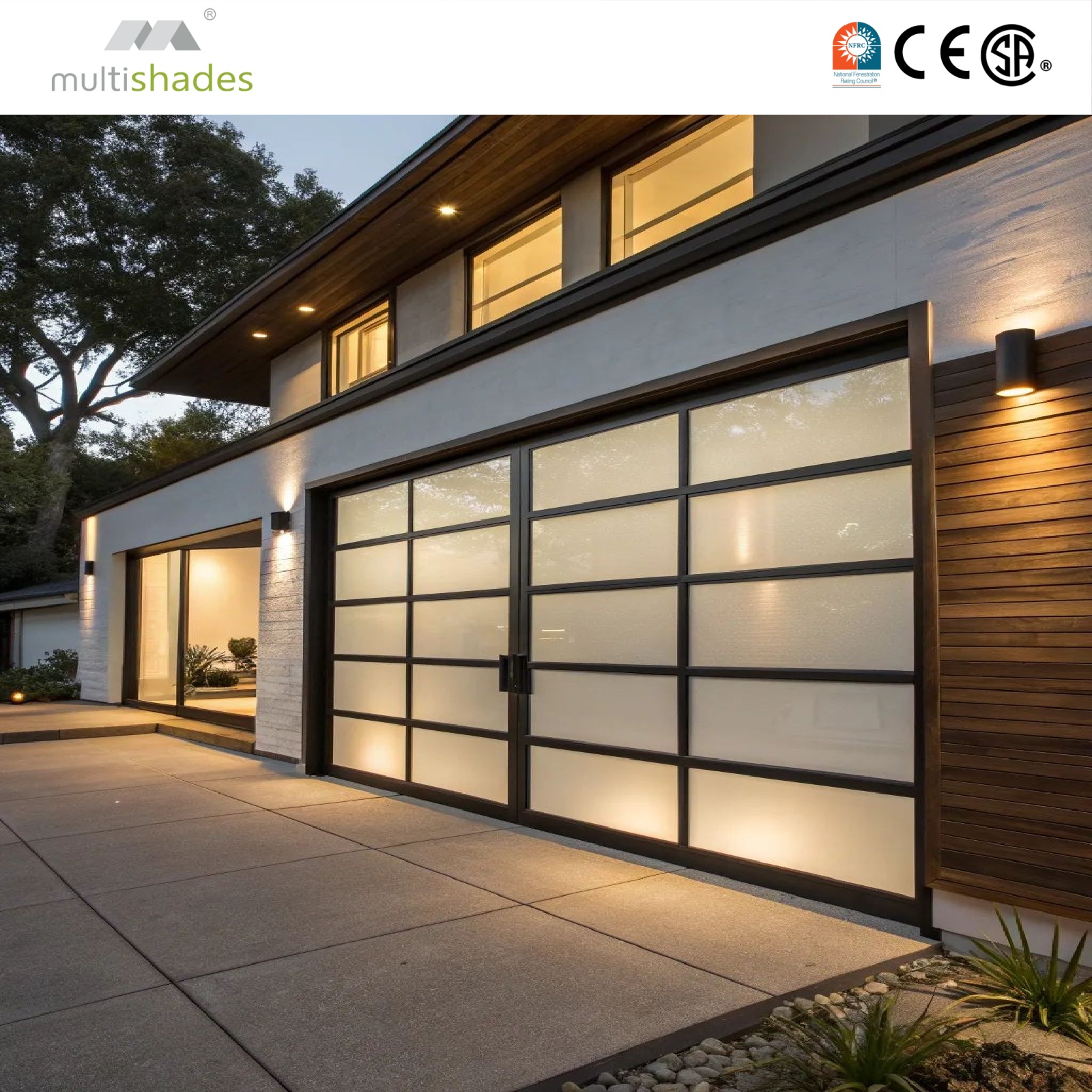 Automatic Sectional Customized Aluminum Frameless 16x8 10x10 Commercial Wholesale Double Insulated Glass Garage Doors for House