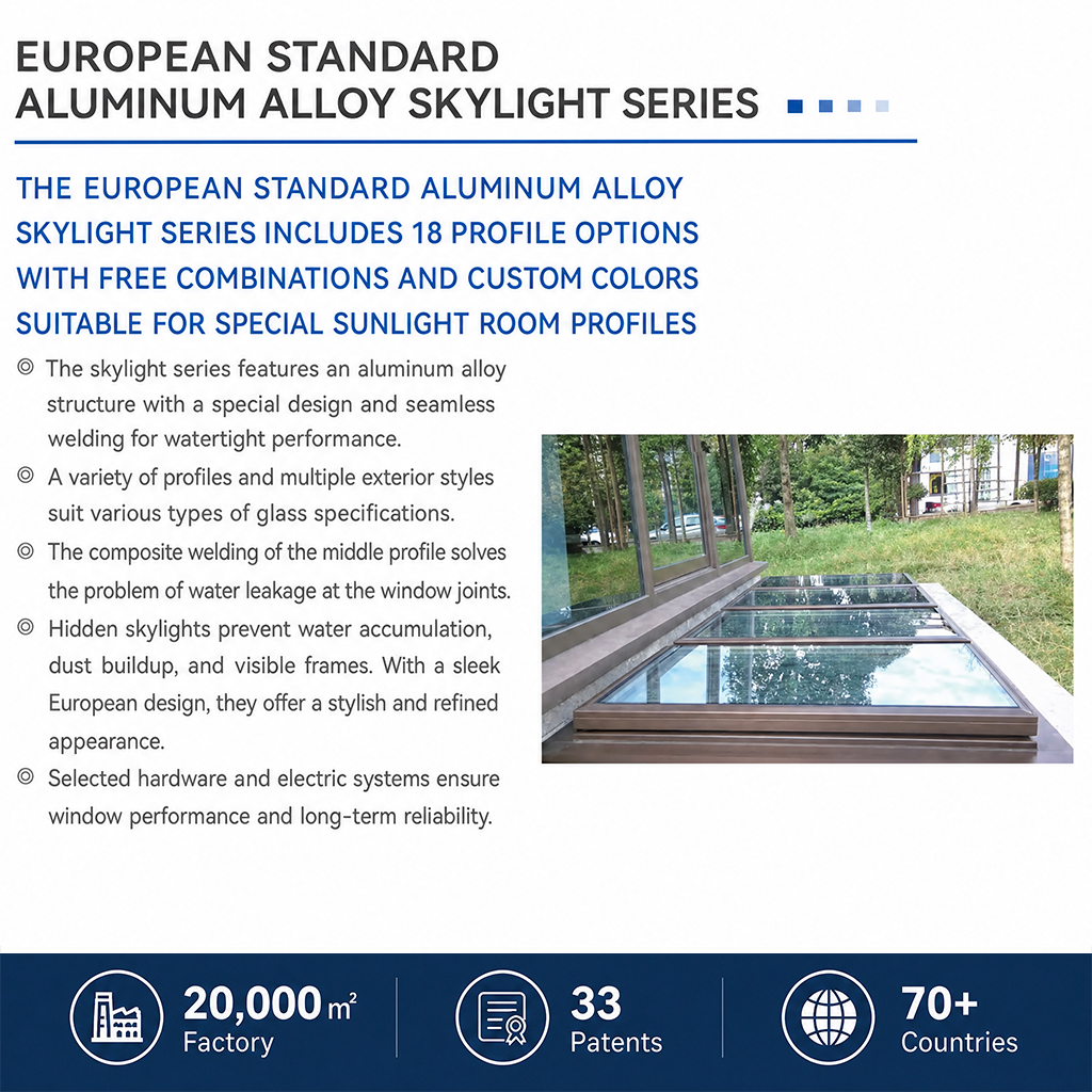 Aluminum Electric Automatic Skylight Roof Window Ceiling Skylight Dormer Windows for Roofs