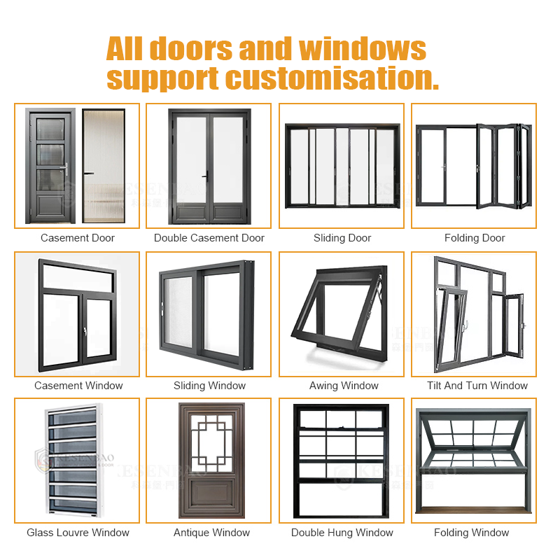 Double Glazed Aluminum Turn And Tilt Aluminium Casement windows Thermal Break System For Energy Efficient Villa Homes