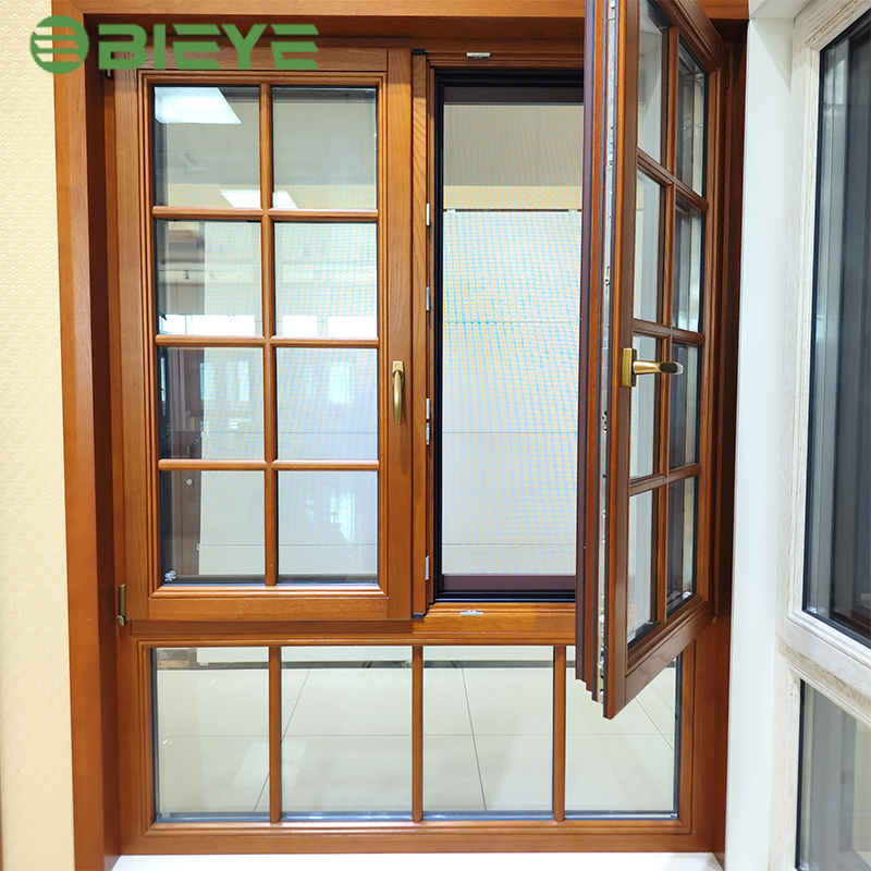 Site Installable 86 Aluminium Timber Composite Window Safety Tempered Glazing for Countryside Mansion Build Projects