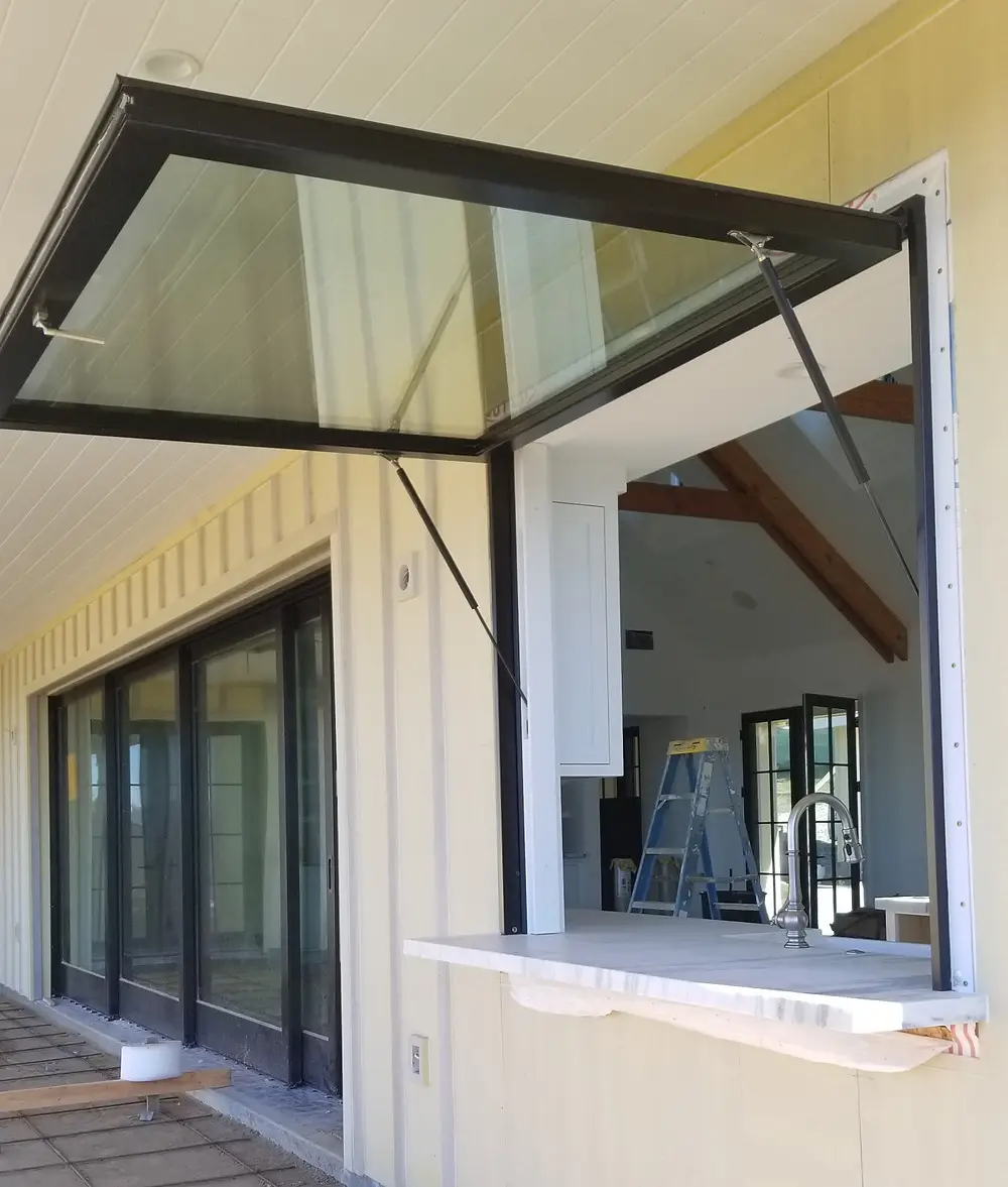 Sunnysky Modern Commercial Use Good Lighting Super Narrow Frame Aluminium Window Flip Out Window