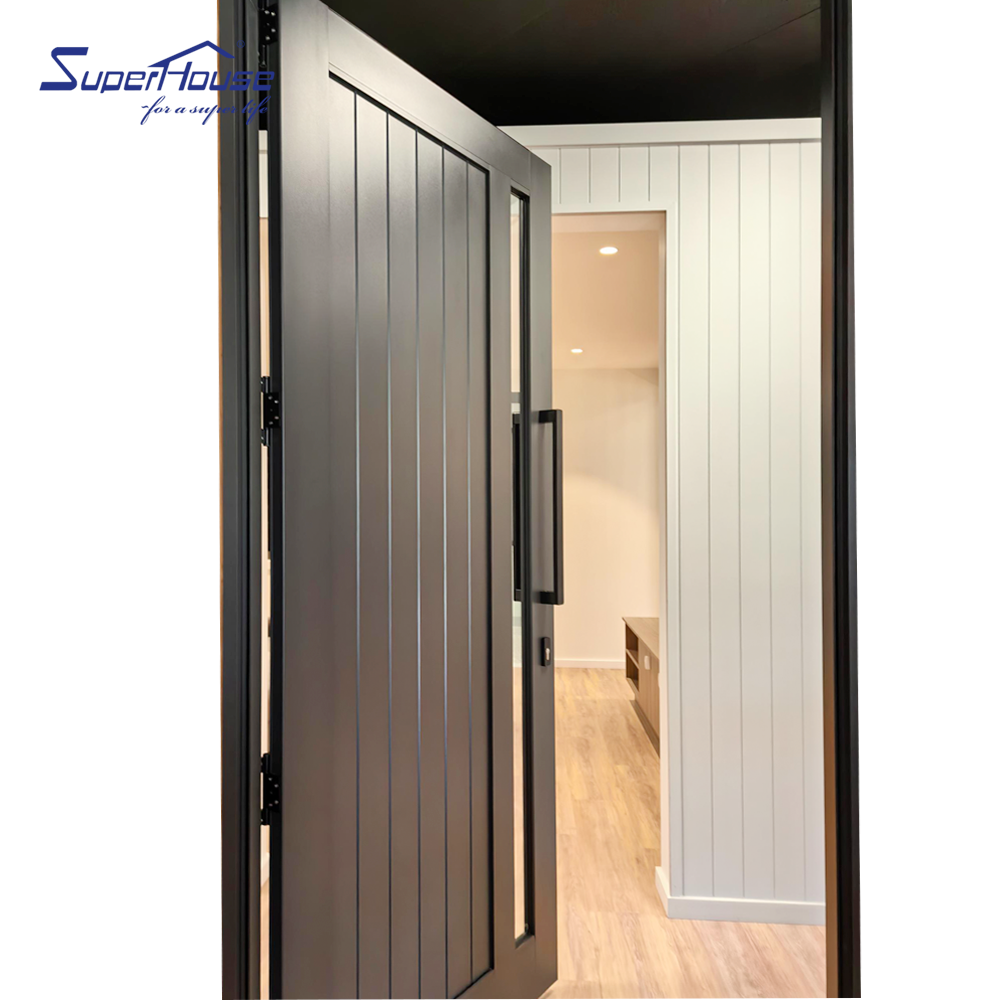 Minimalist Glass Light Offers Outdoor View Security Aluminum Entrance Door