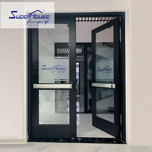 Commercial Fire Rated Steel Aluminum Glass Safety Door