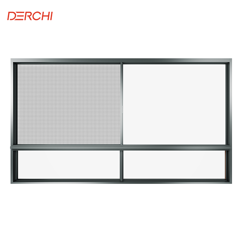 DERCHI European Standard CE Certified Aluminum Horizontal Sliding Window Double Glazed Tempered Glass Aluminium windows for Home