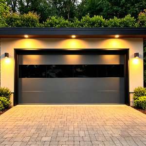 Sunnysky Thicker Aluminum Frame Corrosion-Resistant Powder Coating Durable Glass & Metal Garage Door