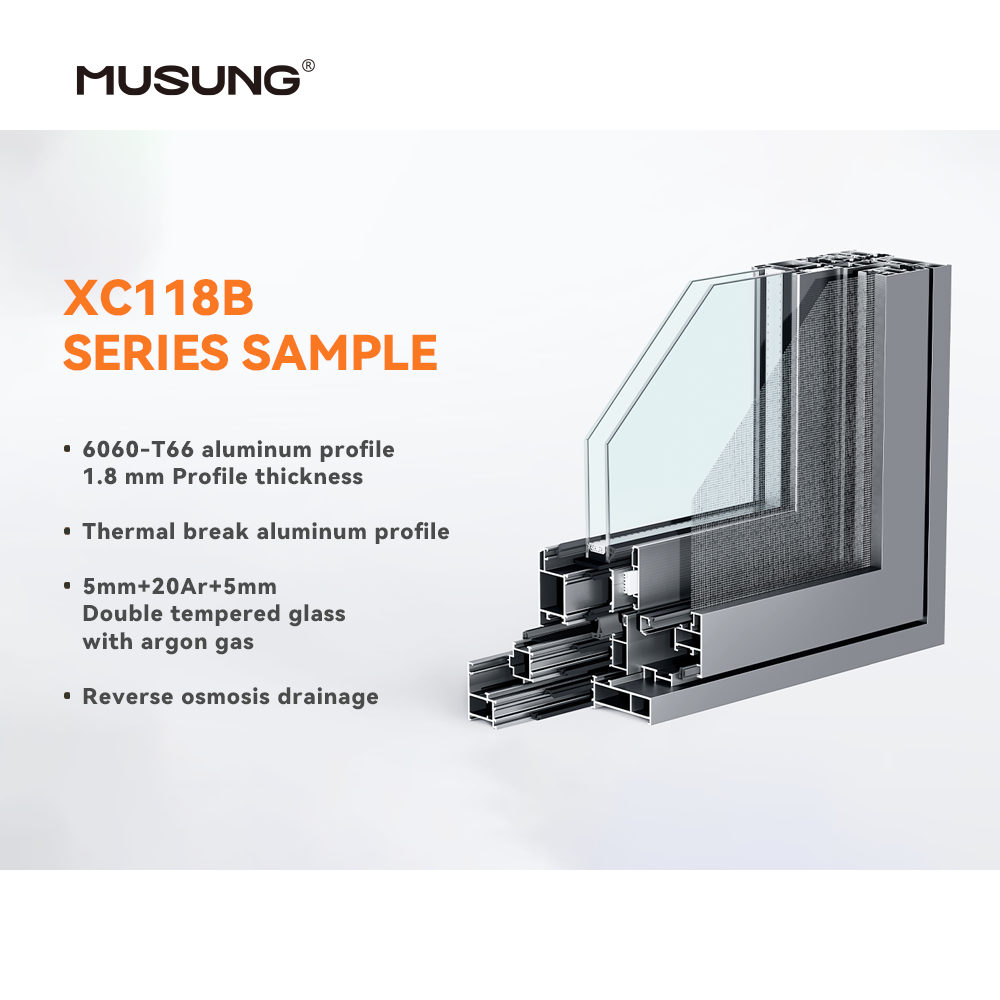 Aluminum Windows Hotel House Out Swing Ultra Slim Narrow Frame Customized Low-E Thermal Break Casement Windows