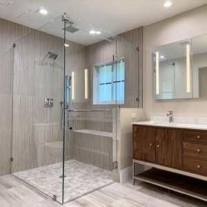 Half Partitioned Shower Room Narrow Frame Custom Aluminum Alloy Screen