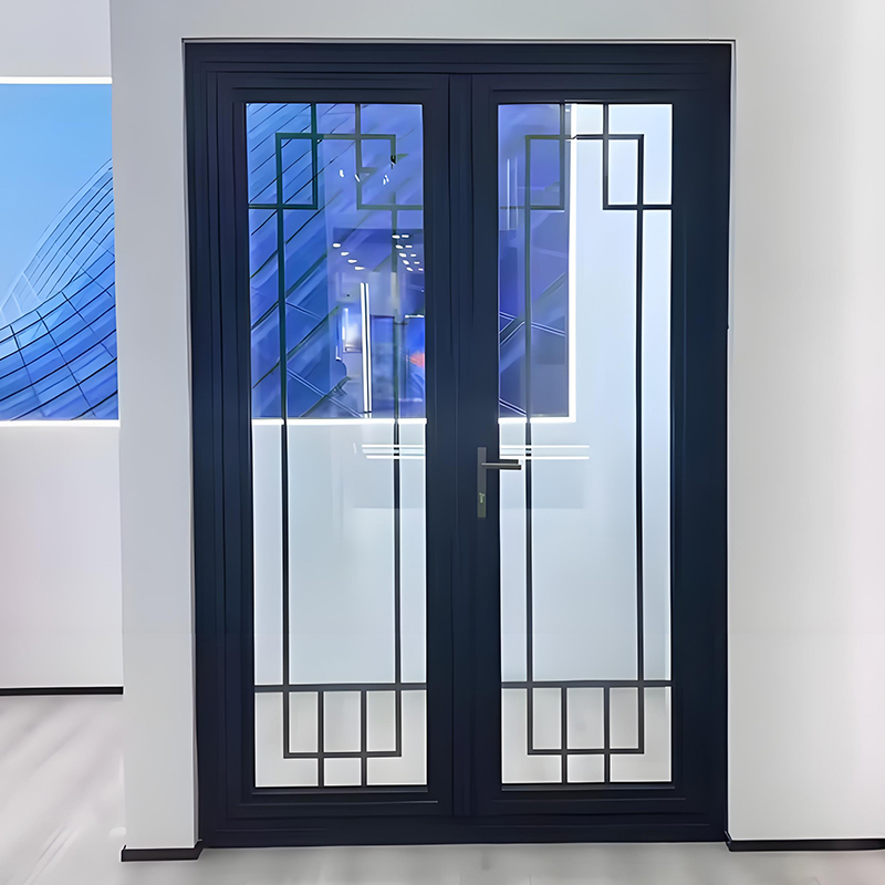 Modern Double Swing Aluminum Casement Door Details