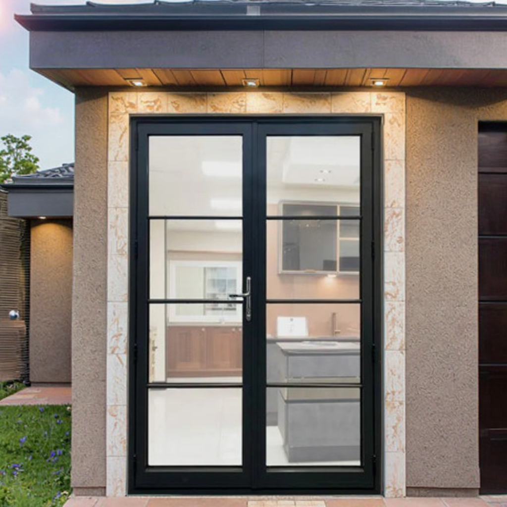 Optional Low-E Glass Eco-Friendly Simline Frame Aluminium Heritage French Doors Thermal Polyamide Break Exterior Living Room