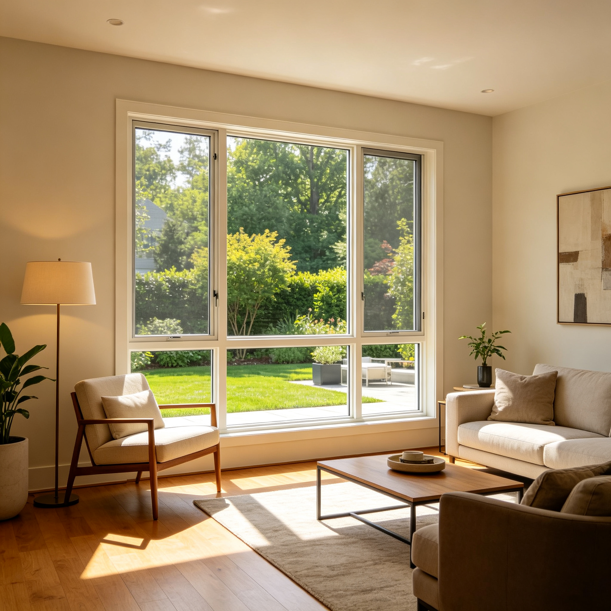 Thermal Break Aluminum Double Hung Window Large Size Double Glazed Low-E Glass For American Residential Villa Projects