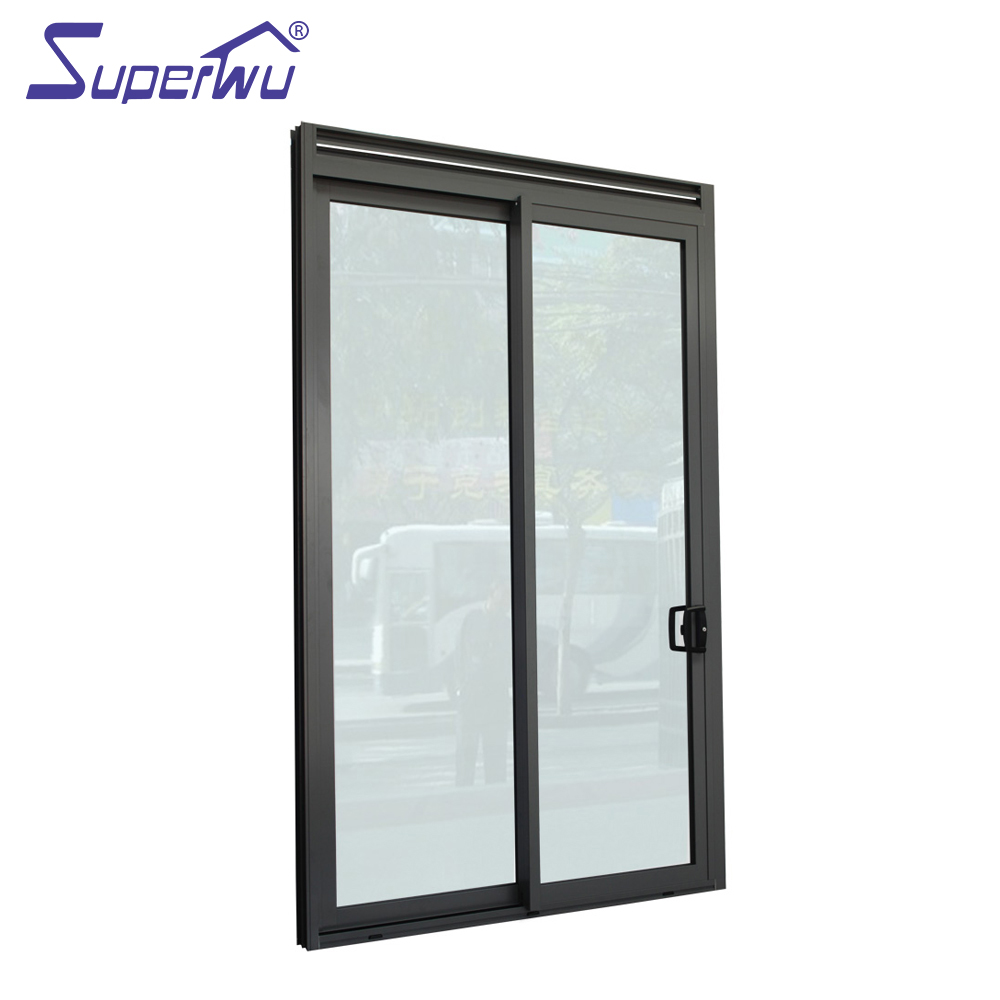 SUPERWU NFRC Standard Modern Architectural Design Aluminium Sliding Doors Double Glazed With Louver