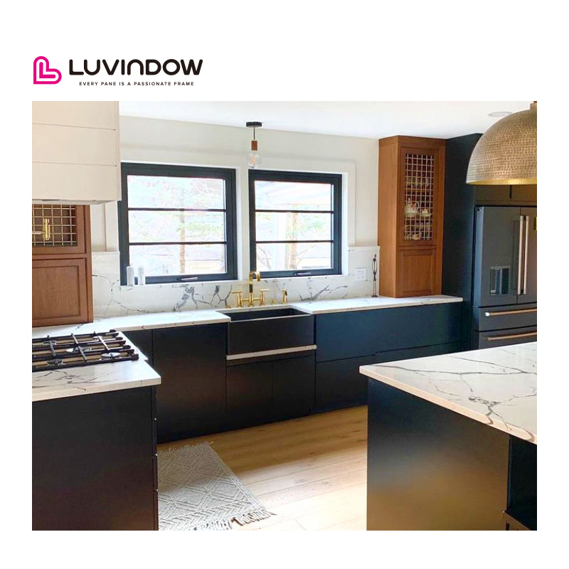 Low-E Coating Double Glass 10 Years Warranty Transom Ventilation Push Out Awning windows for Kitchen Toilet Small Bathroom