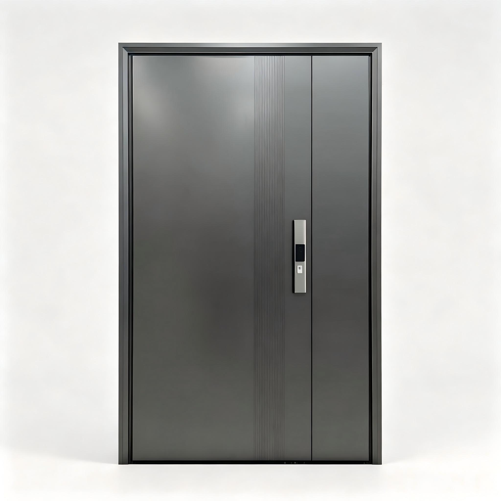 Thermal Break Aluminum Single Swing Entry Door Frosted Glass Multi-Point Lock PVDF Coating Security Apartment Villa OEM Custom