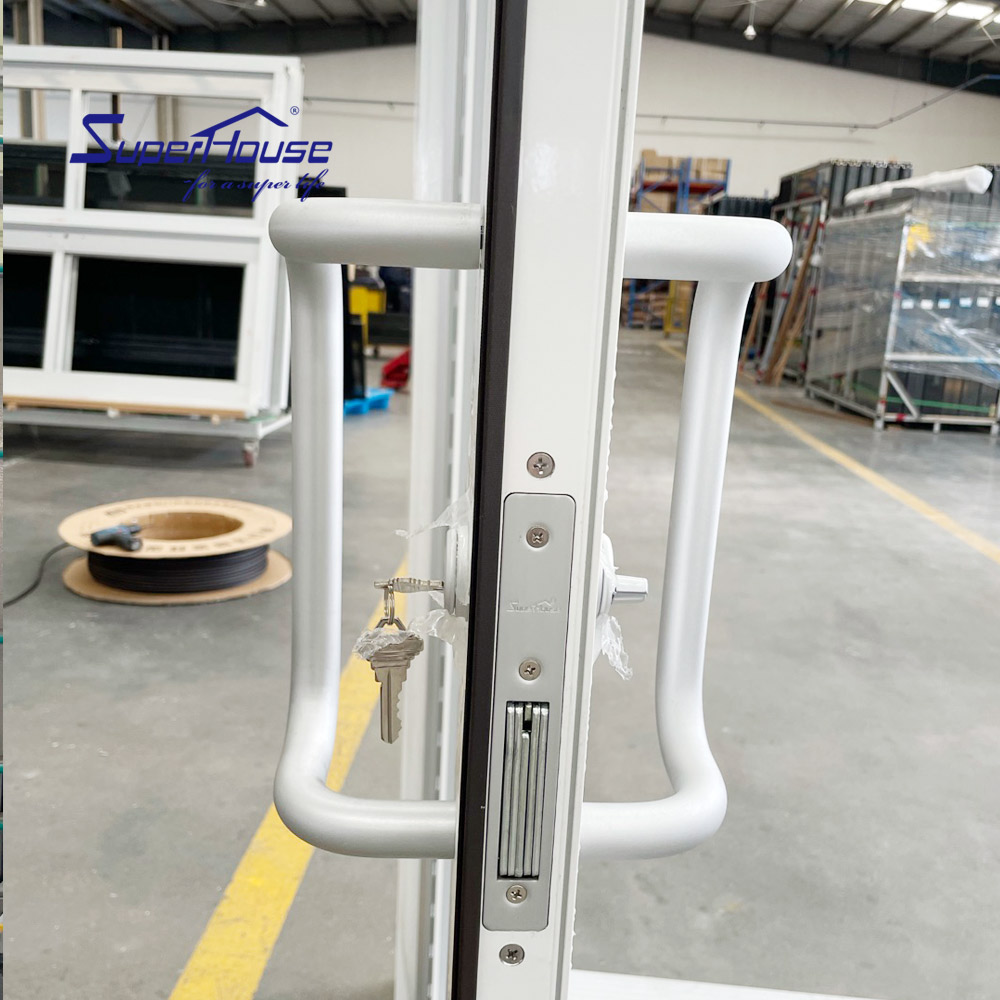 For Storefront Front Glaze White Swing Entry Commercial Impact NOA GLASS Aluminium Double Door Exterior Bedroom School