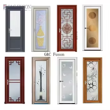 Fuson New Factory European Standard Double Panels Swing Style Aluminum Doors Casement Hinged Aluminum Interior/Exterior Doors