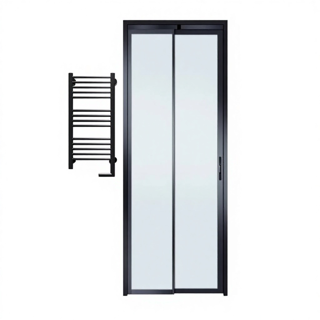 Space Saving Trackless PD Door Aluminum Glass Sliding Swing Design Waterproof Easy Clean for Bathroom Livingroom Small Spaces
