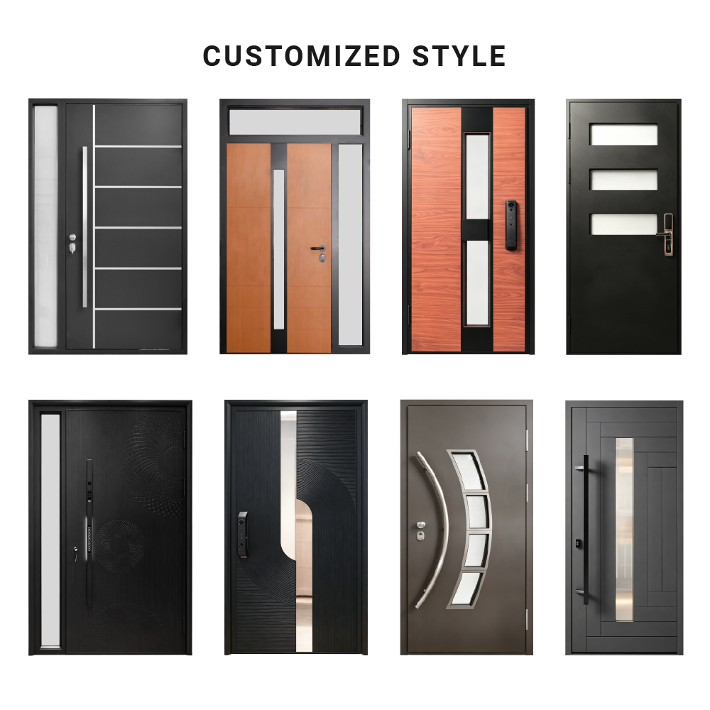Modern Design Entry Pivot Door House Home Aluminum Security Door Factory Direct Metal Aluminum Entry Door