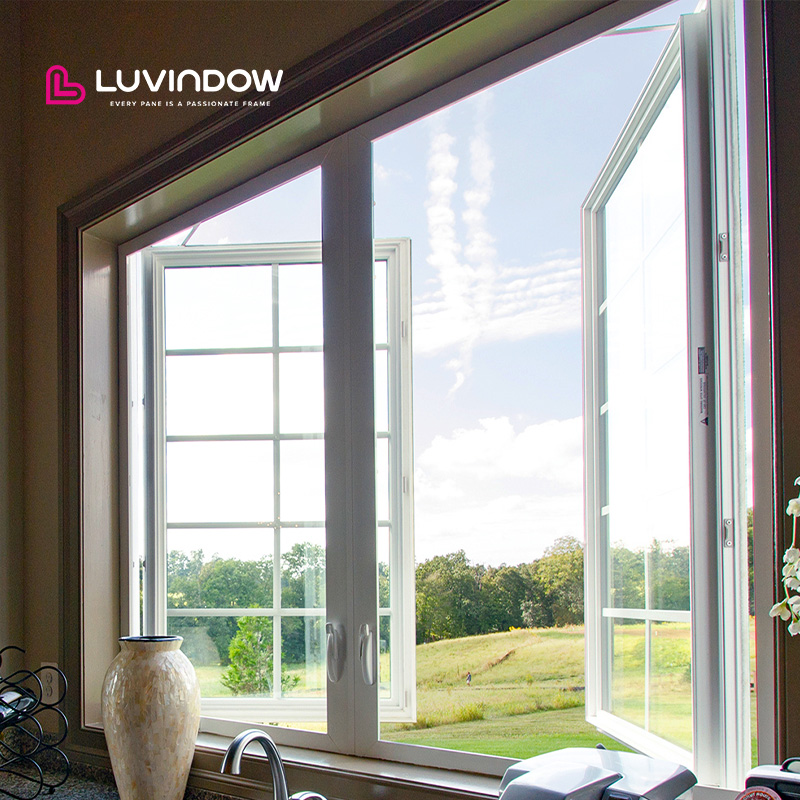 Modern Aluminum Crank Out Window for Bedroom &amp; Bathroom Use Custom Color Options Soundproof &amp; Energy-saving