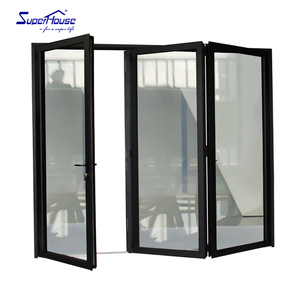 Commercial Hurricane Rated Aluminum Bifolding Door Double Glass