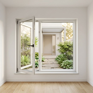 Modern Outward Opening Aluminum Casement Window Energy Star Rated Soundproof Thermal Break Flat Frame Smooth Flush Residential