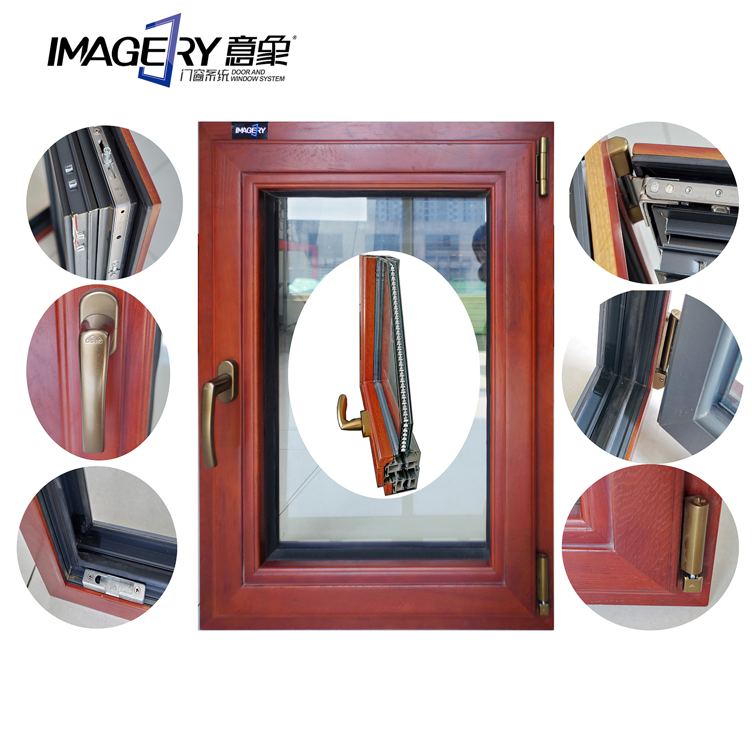 Aluminum wood complex window