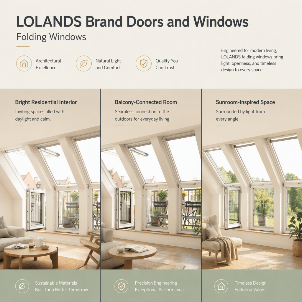 Lolands Modern Aluminum Folding Roof Window Glazed Pivot Rooflight Dormer for Balcony Attic