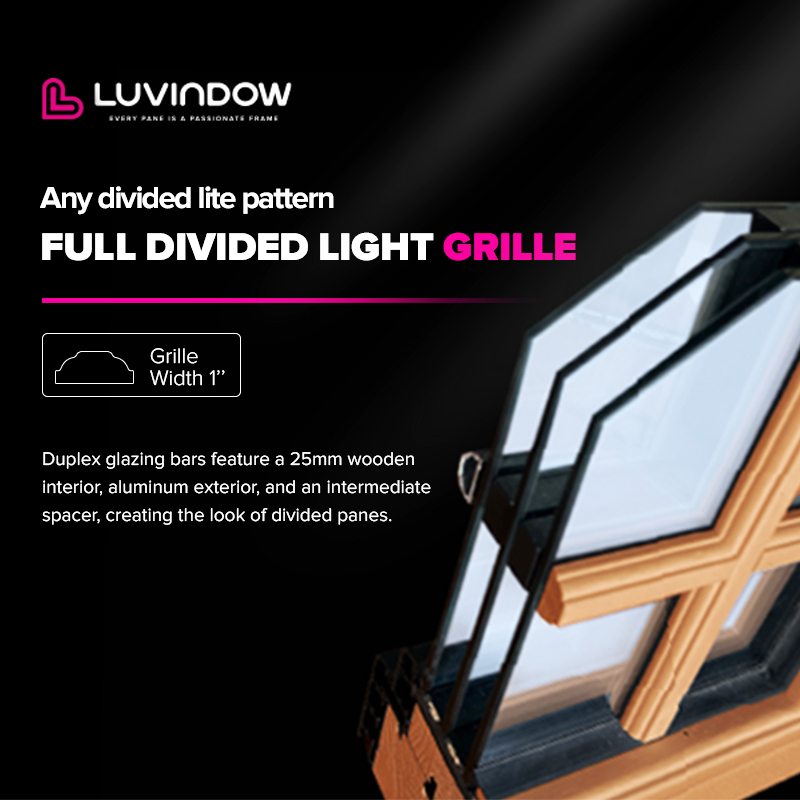 Luvindow Historic Home Wooden Windows for Replacement Low-E Glass Aluminum Clad Wood Tilt Turn Windows