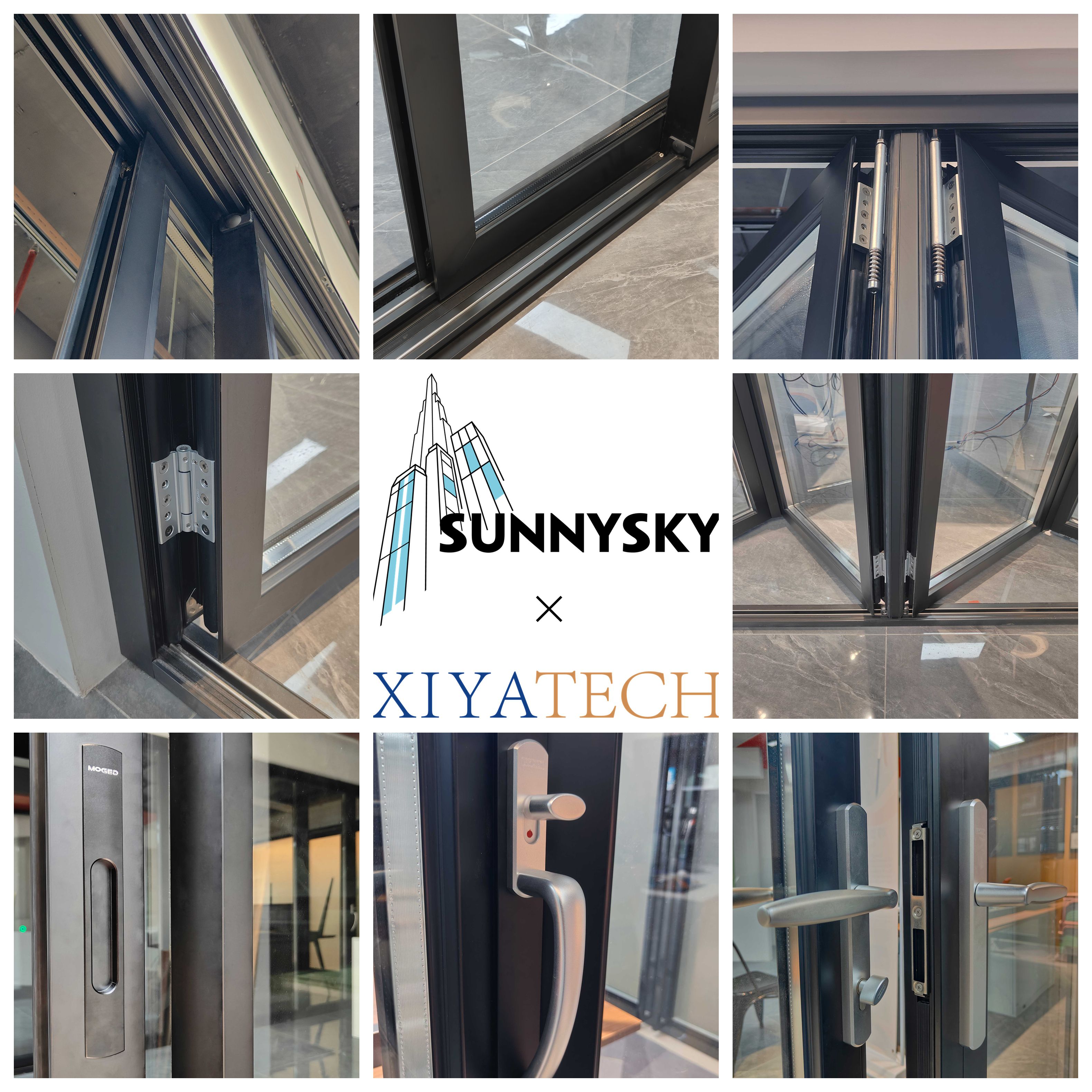 Sunnysky French Casement Window AAMA Standard Glass Hurricane Proof Premium Villa House Courtyard Ways