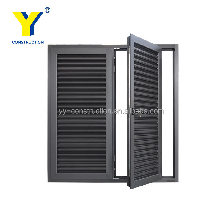 Louvered French Doors/Aluminium Shutter/plantation Shutters Fixed Aluminum Louvered Door Exterior Louvered Door