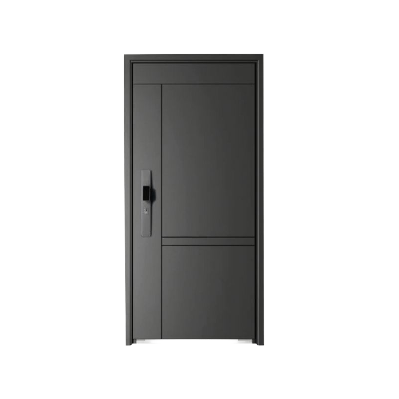 Modern Minimalist Anti-Theft Steel Security Door Cast Aluminum Entry Door Anti-Rust Finish Smooth Lines For Stylish Exterior