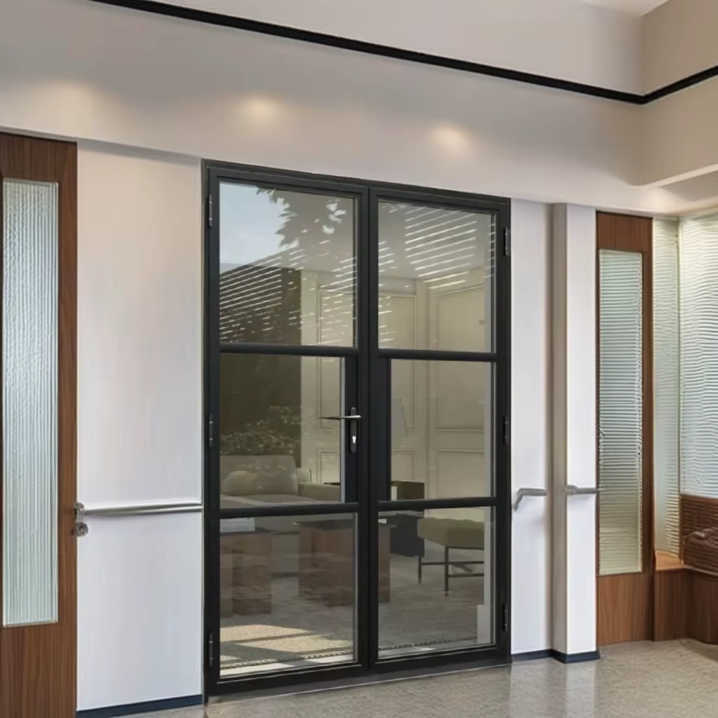 Optional Low-E Glass Eco-Friendly Simline Frame Aluminium Heritage French Doors Thermal Polyamide Break Exterior Living Room