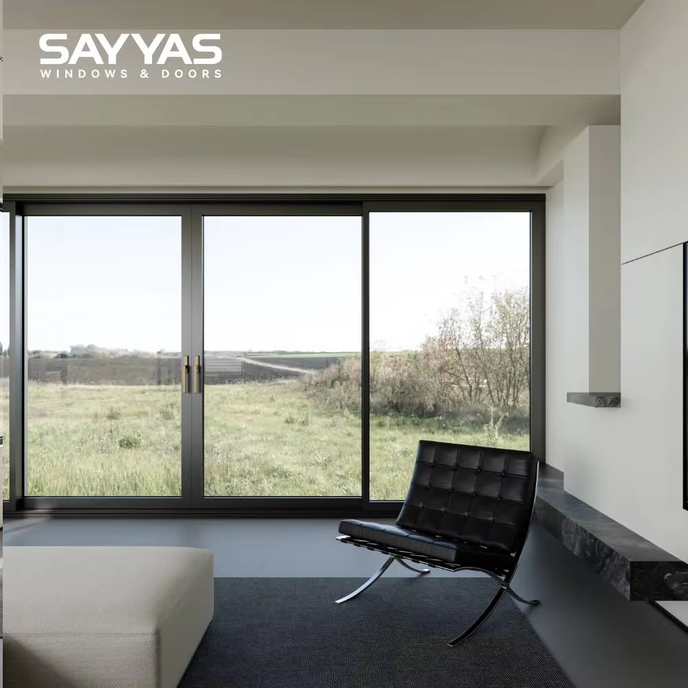 Customized Modern Heavy Duty Aluminum Lift and Slide Door Integrated Screen Double Glazing Tempered Glass Sayyas Windows