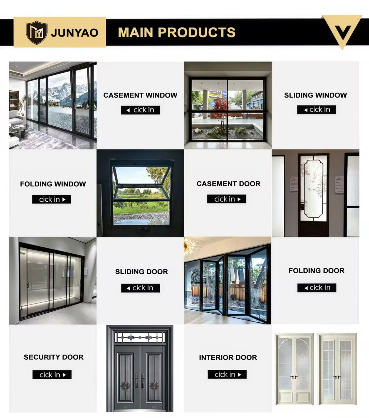 JUNYAO OEM Custom Top Hung Heavy Duty Concertina Hinge Wobble Free Aluminum Folding Door Unit AS2047 CE NFRC School Building