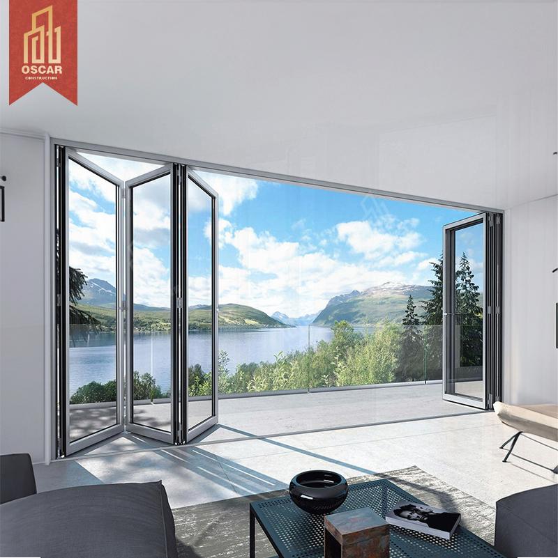 Aluminium Accordion Folding Mosquito Net Door Home Office Patio Versatile Adjustable Space-Saving Folding Door