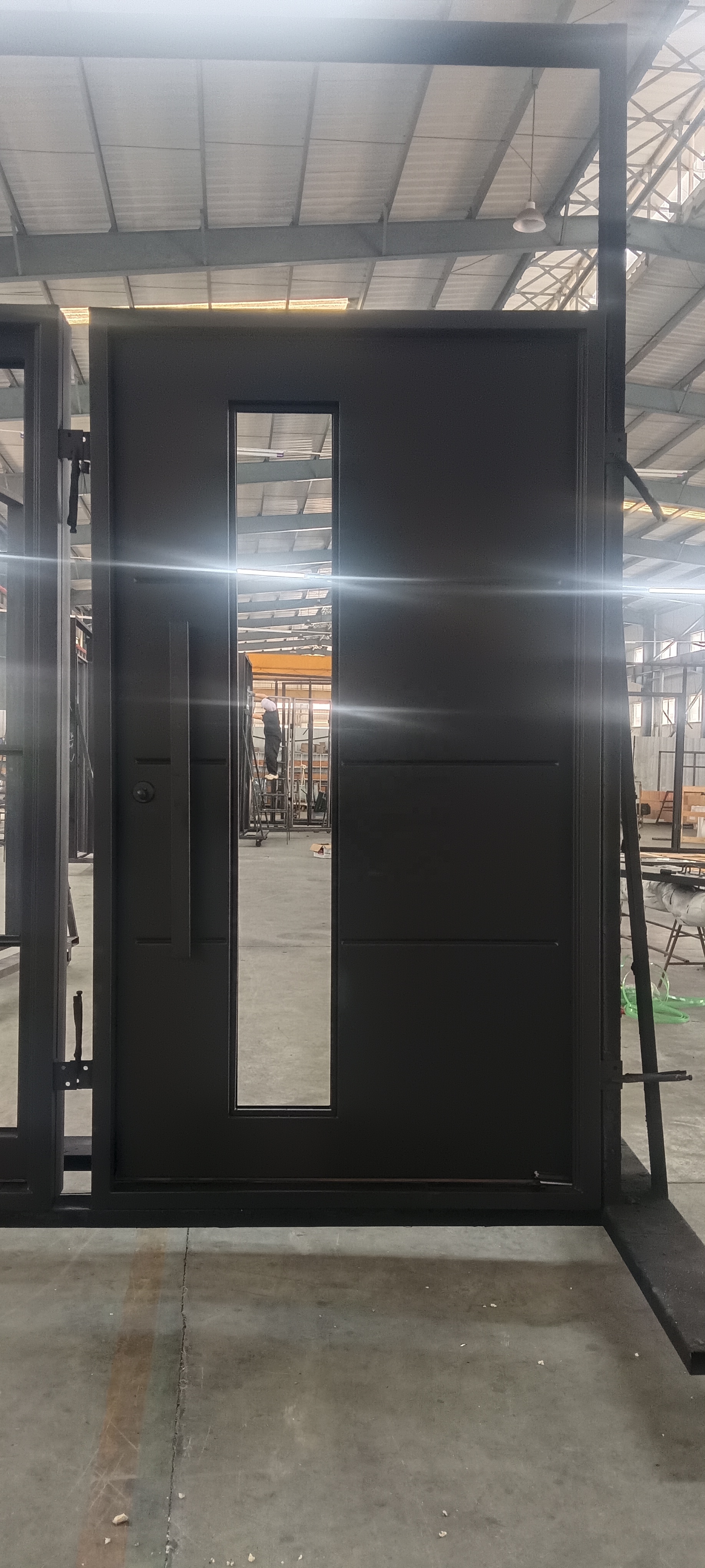 Modern Residential Villa Thermal Insulation Iron Entrance Doors With Smart Lock Available