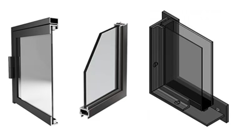 Thermal Break Aluminum Security Entry Door Glazed Ballistic Glass Waterproof Exterior Front Door