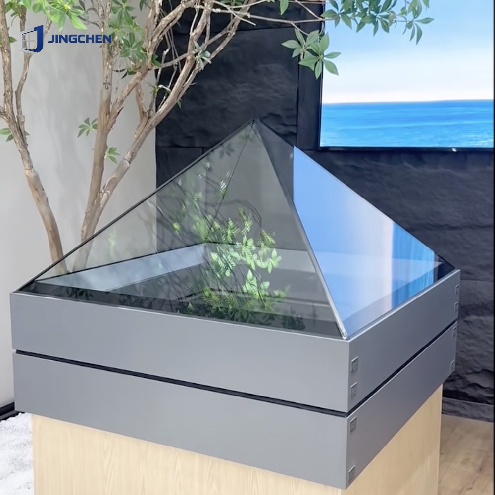 Modern Rectangle Roof Skylight Thermal Break Aluminum Alloy Double Glazed Low-E Glass Windproof ISO 9001 Certified Pitched