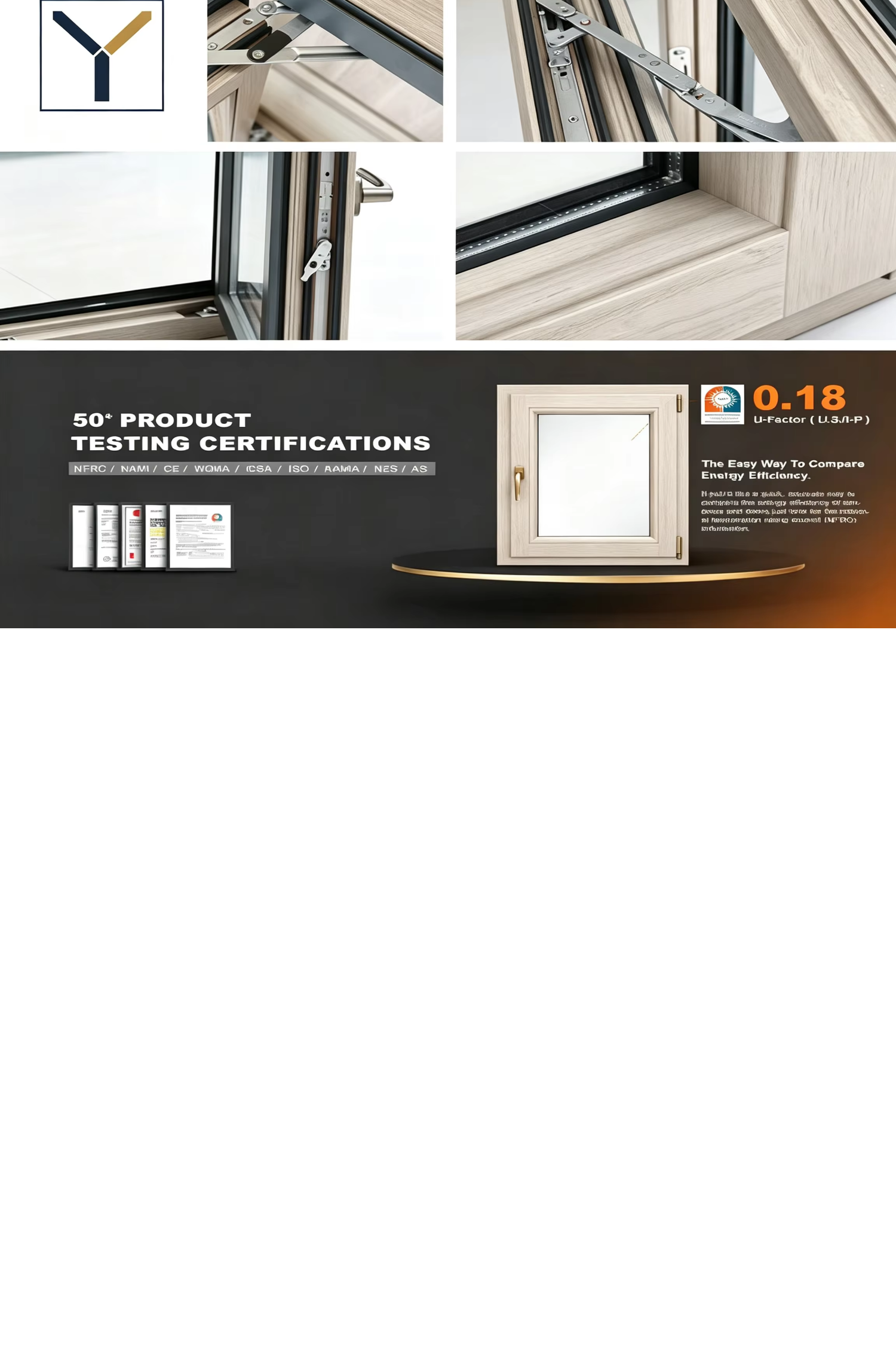 Factory Price Aluminum Wood Composite Casement Window High Performance Double Glazed Outswing Wood Window Manufacturer