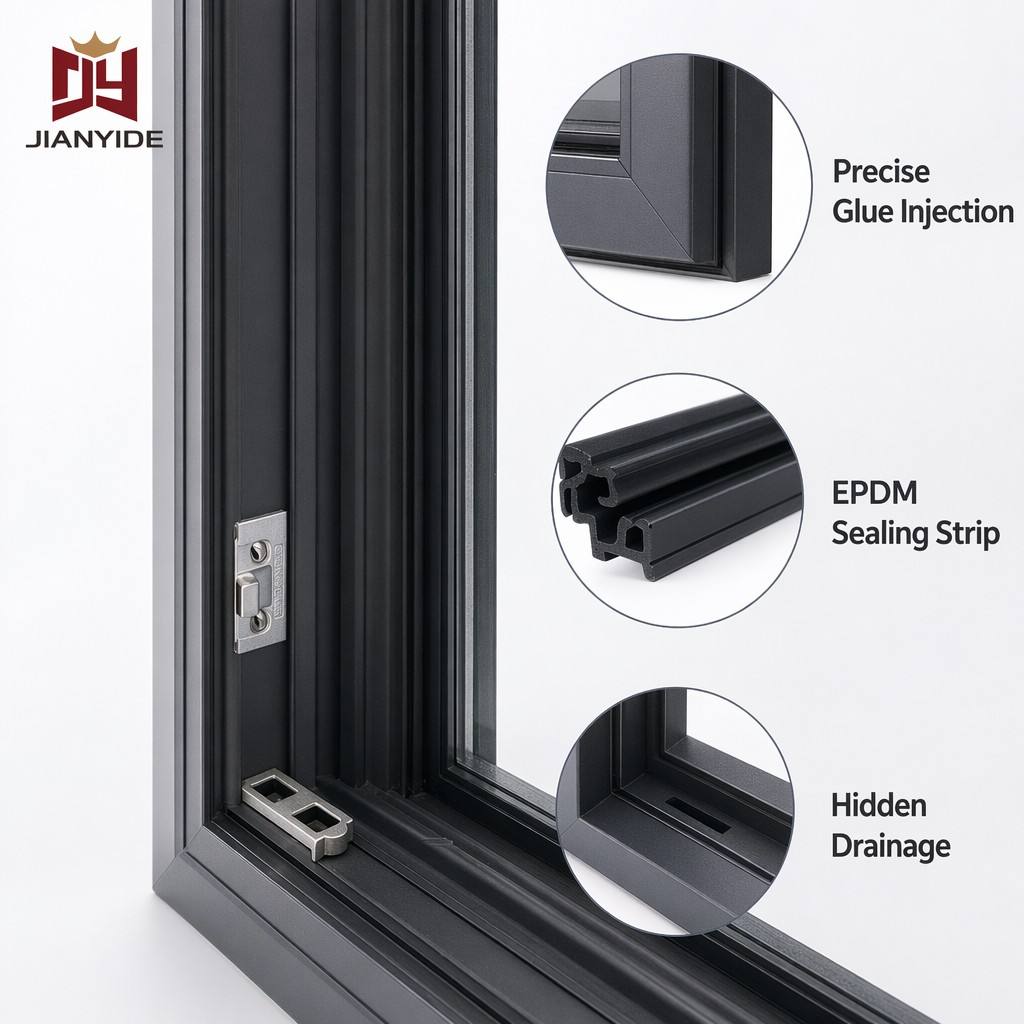 Aluminium Tilt and Turn Casement Windows with Insect Screen for European Residential Projects Custom Size OEM ODM CE Certified