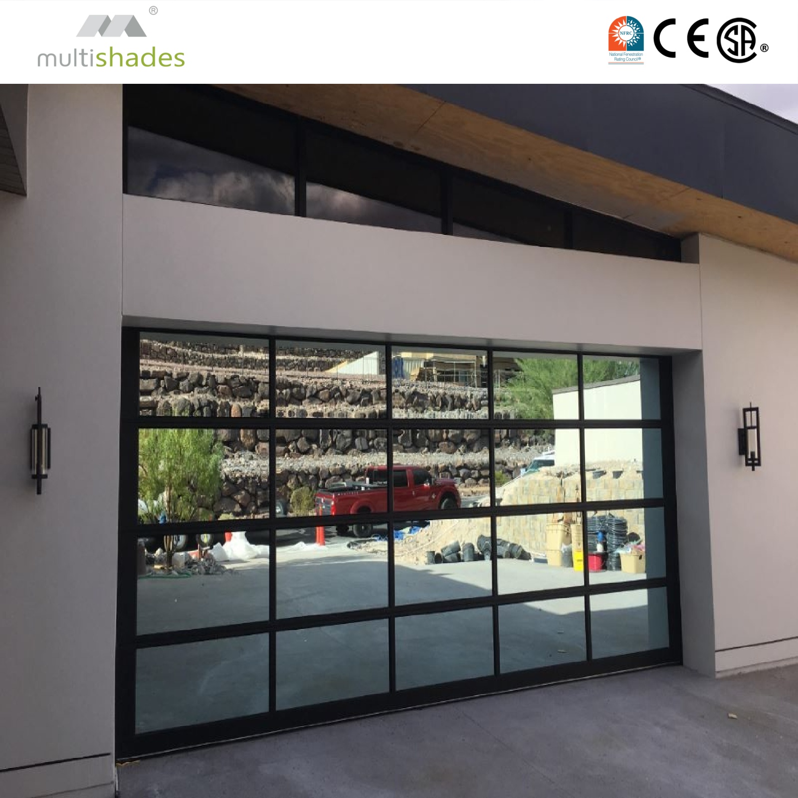 Automatic Sectional Customized Aluminum Frameless 16x8 10x10 Commercial Wholesale Double Insulated Glass Garage Doors for House