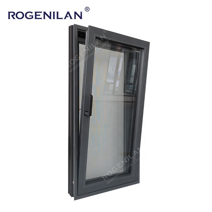CE Certified Slim Narriow Frame Casement Window Hurricane Proof Sound Insulated Tilt Turn Aluminum Windows